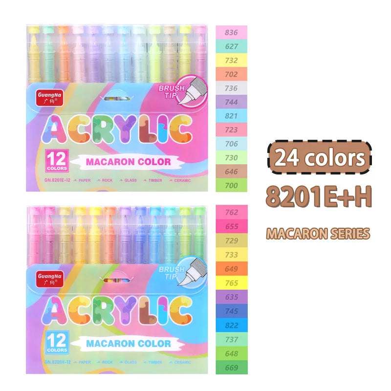 GuangNa Acrylic Paint Markers 12-72 Colors Set