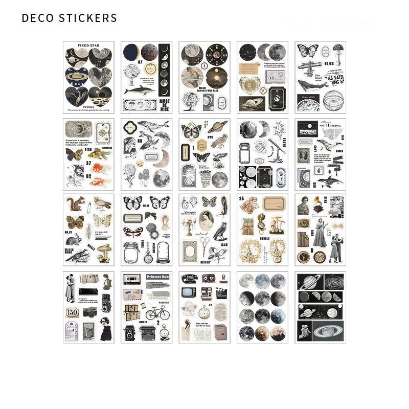 JIANQI 20-Piece PET Sticker Book – Plants &amp; Flowers
