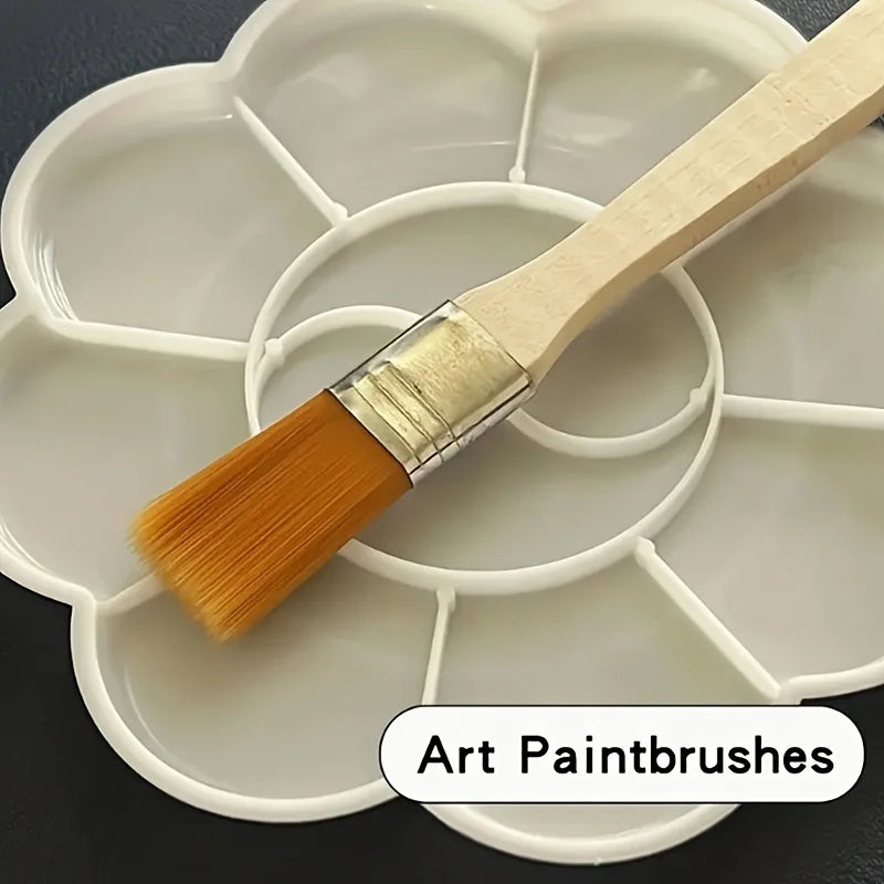 24/48/72pcs Nylon Paint Brush Set – Short Handle Art & Cleaning Brushes