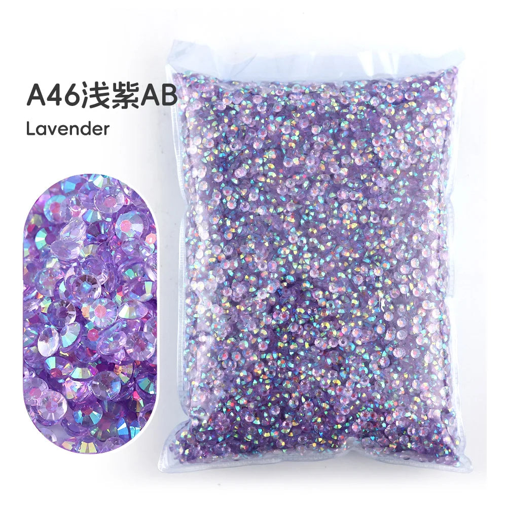 2MM 3MM 4MM 5MM 6MM Jelly AB Resin Cold fixation  Rhinestones Flat Back Suitable for making diamond water bottles