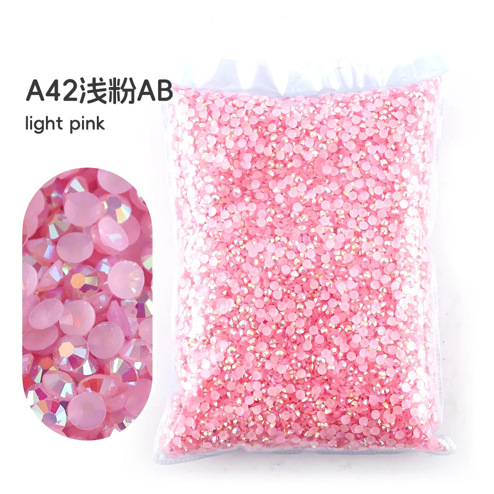 2MM 3MM 4MM 5MM 6MM Jelly AB Resin Cold fixation  Rhinestones Flat Back Suitable for making diamond water bottles