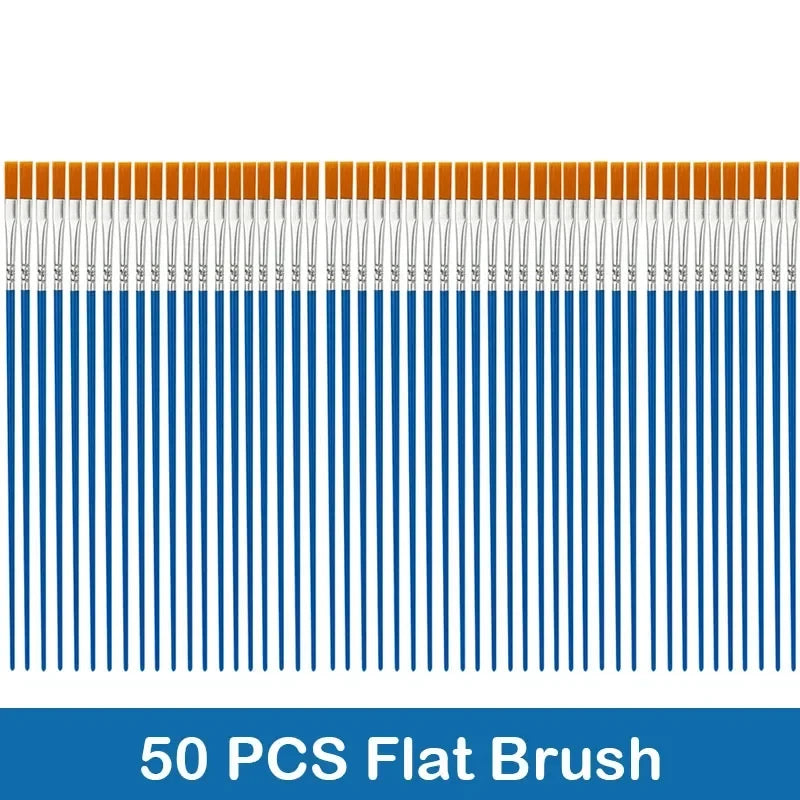 Nylon Hair Paint Brush Set – 10/20/50pcs for Acrylic, Oil &amp; Watercolor