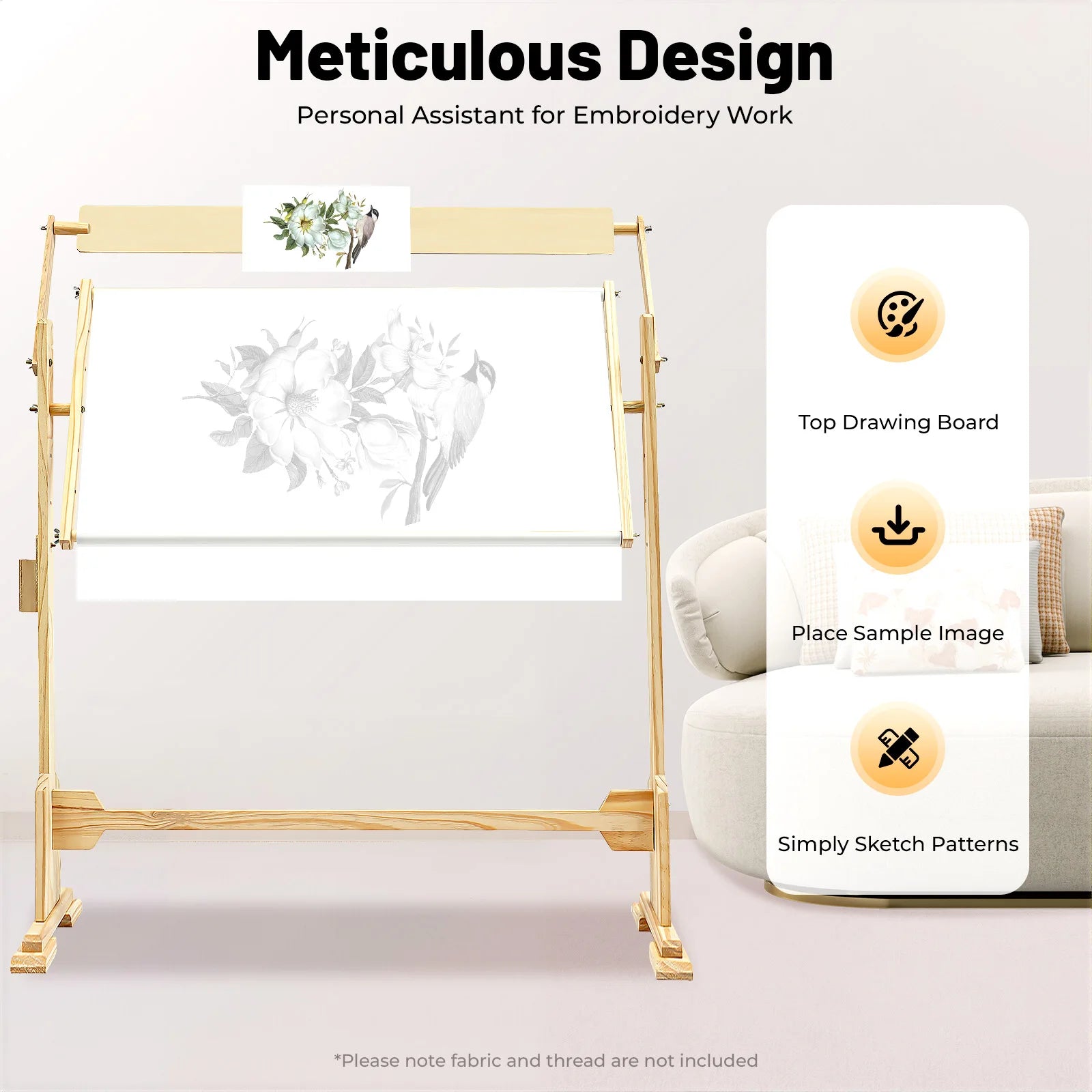 Adjustable Floor Embroidery Stand with Frame