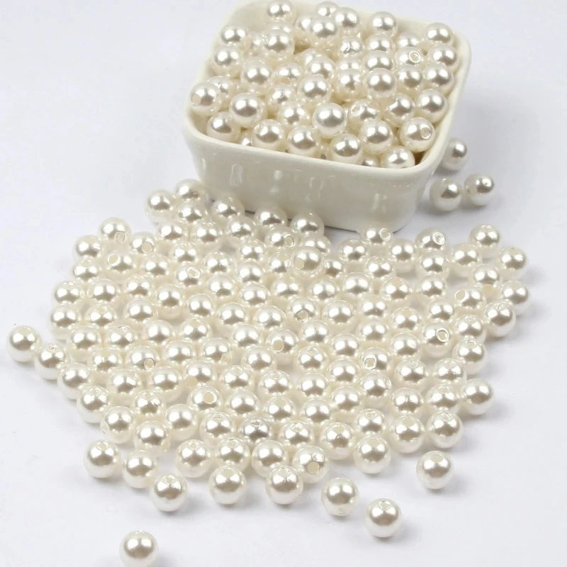 Acrylic Garment Pearl Beads – 3–30mm with Hole