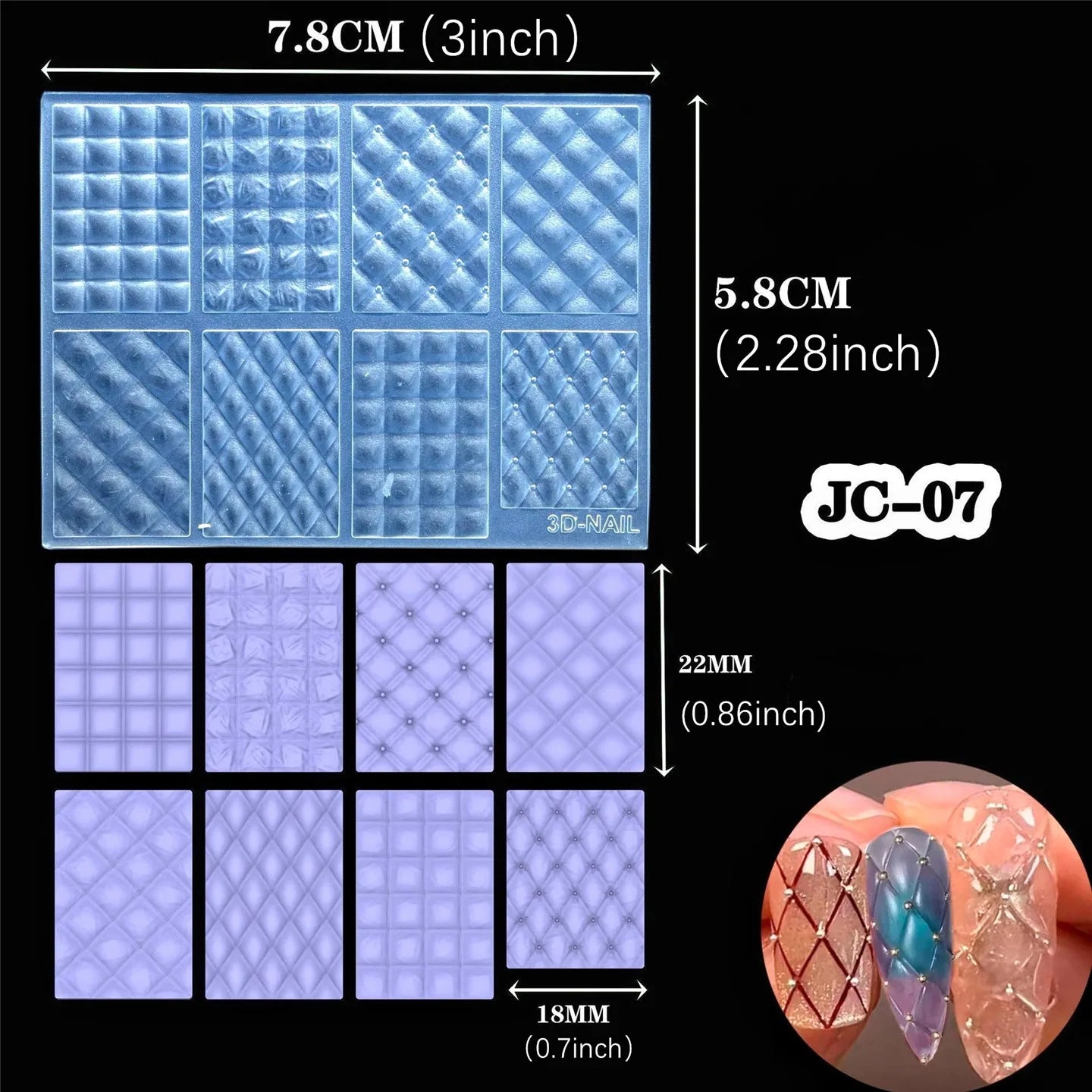 SNASAN Silicone Mold for Nail Art &amp; Crafts