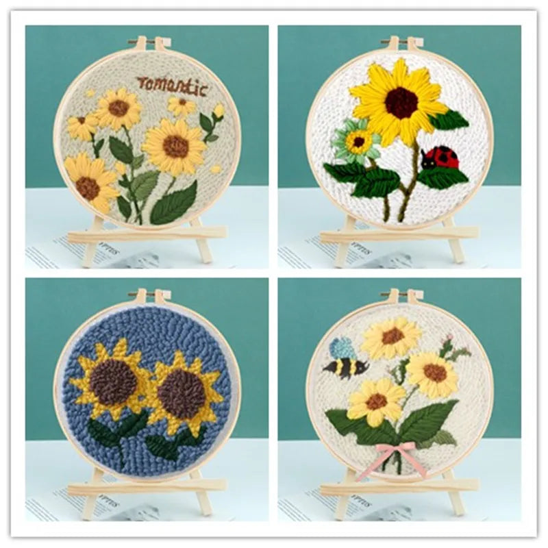 Craft Punch Needle Starter Kit – Sunflower Pattern Rug Set