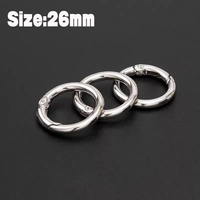 Stainless Steel O Ring Spring Clasps Open Round Carabiner Snap Hook Keychain Bag Clips DIY Jewelry Bags Accessories
