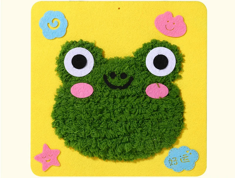 Cartoon Animal Punch Needle Kit – Pig, Rabbit, Bear