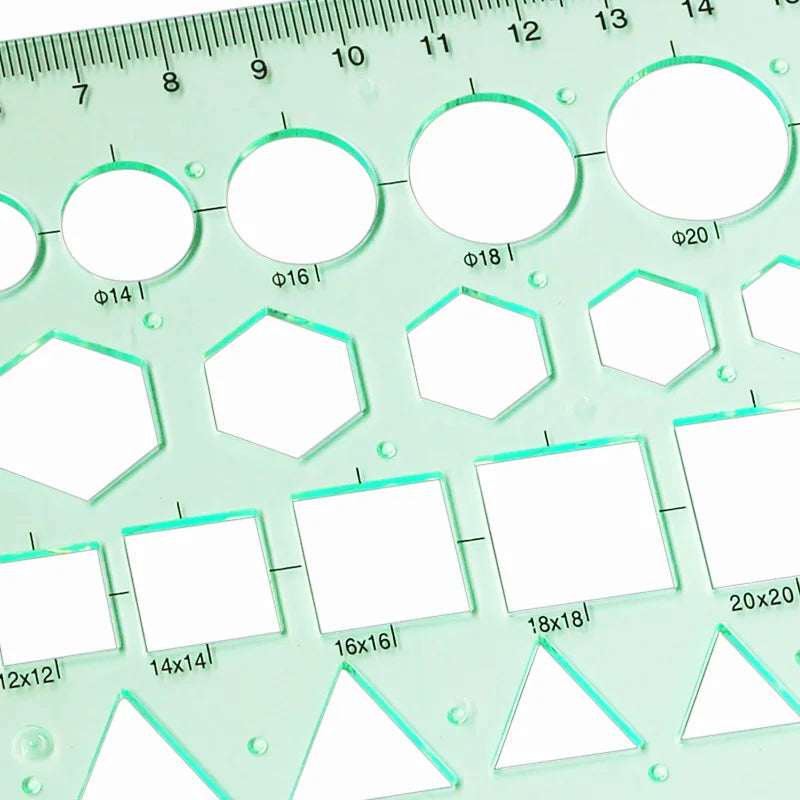 Green Geometric Drawing Template Ruler – Student Mapping Tool