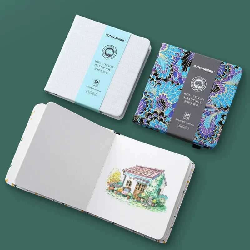 POTENTATE 100% Cotton Watercolor Paper Book – 12cm x 12cm