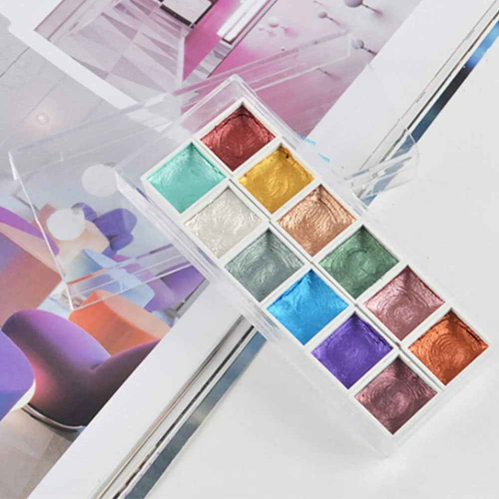 Portable 12-Color Retro Watercolor Set