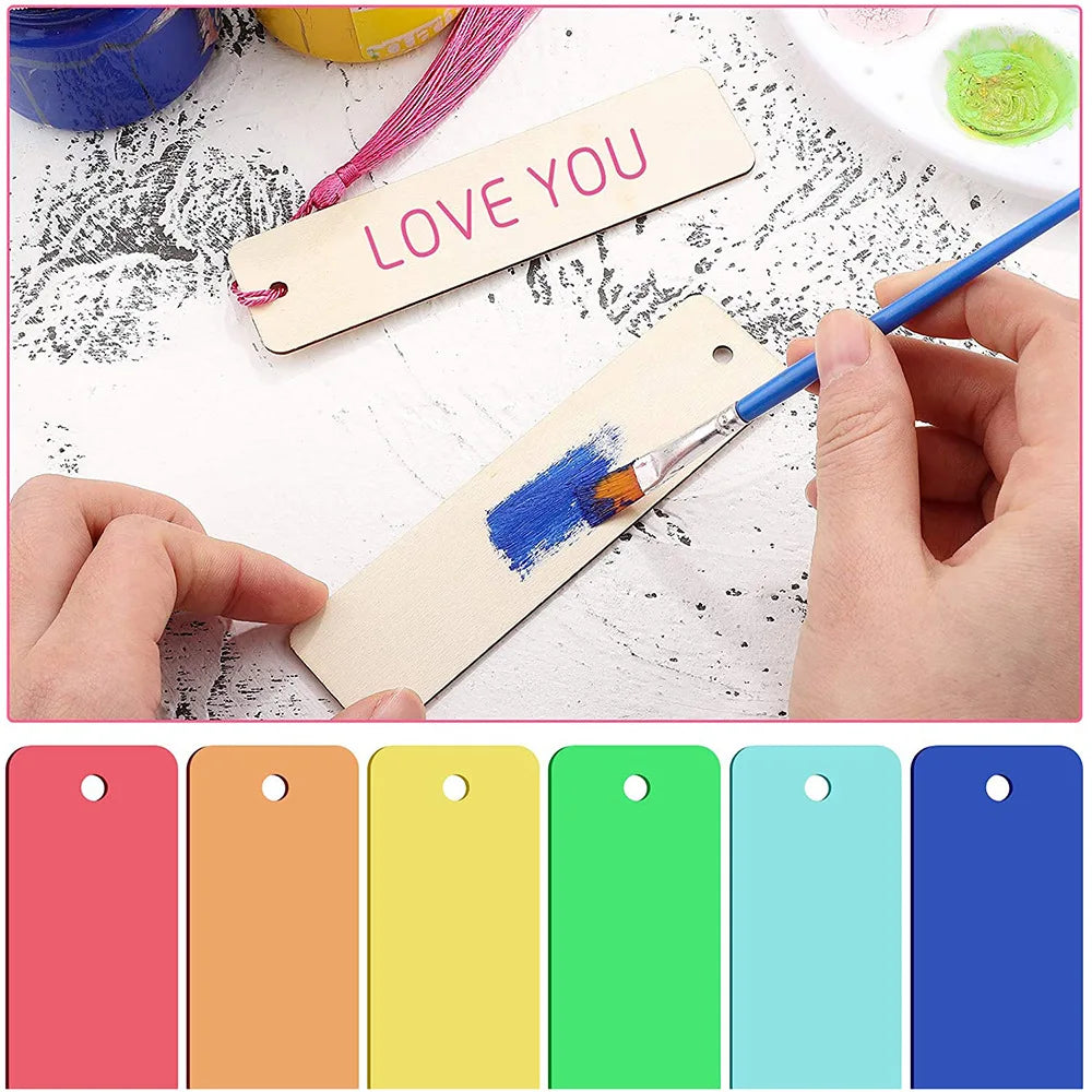 Blank Wooden Bookmarks with Tassels – 10/20/60 Pcs