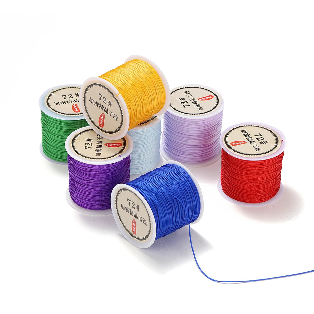 50M Nylon Chinese Knot Cord – 0.8mm Braided String for DIY Jewelry &amp; Tassels
