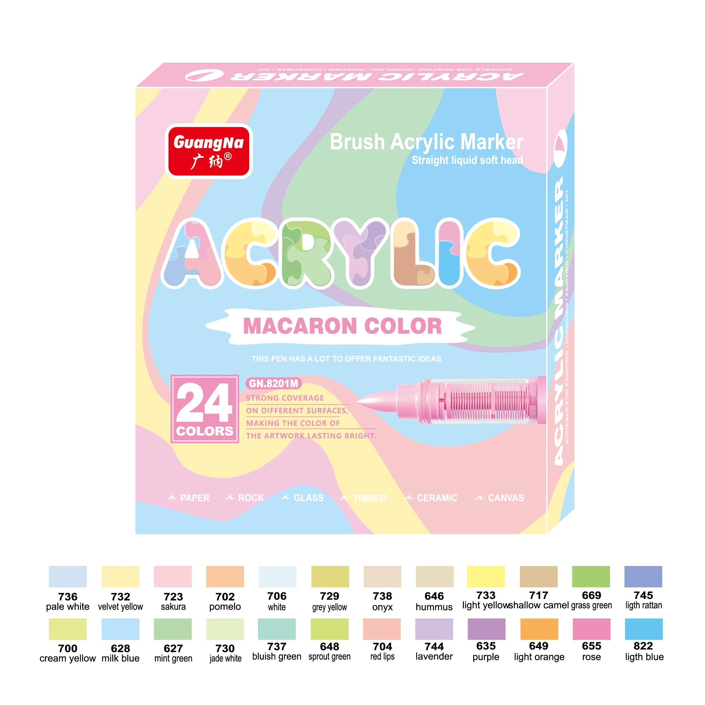 GuangNa Acrylic Paint Markers 12-72 Colors Set