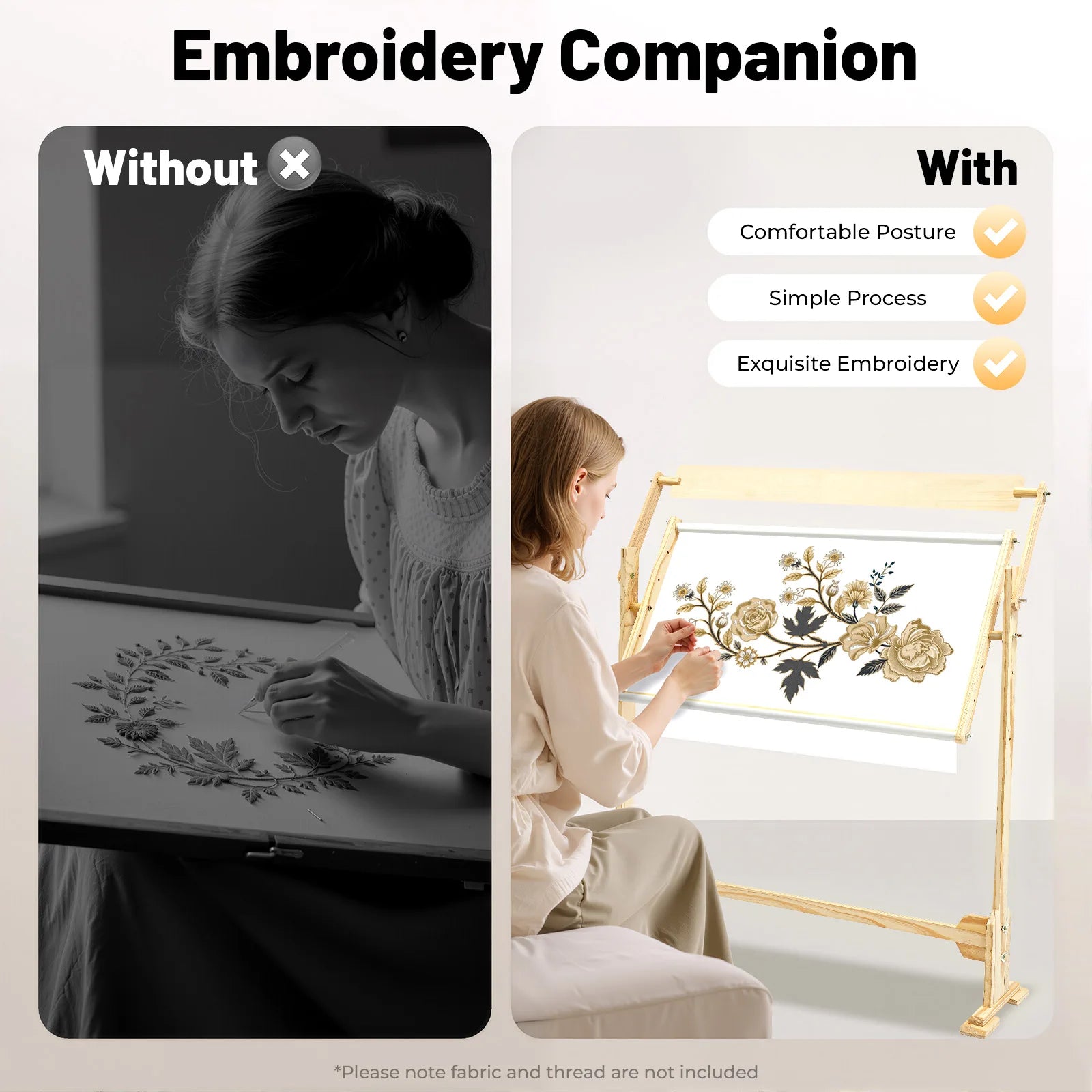 Adjustable Floor Embroidery Stand with Frame