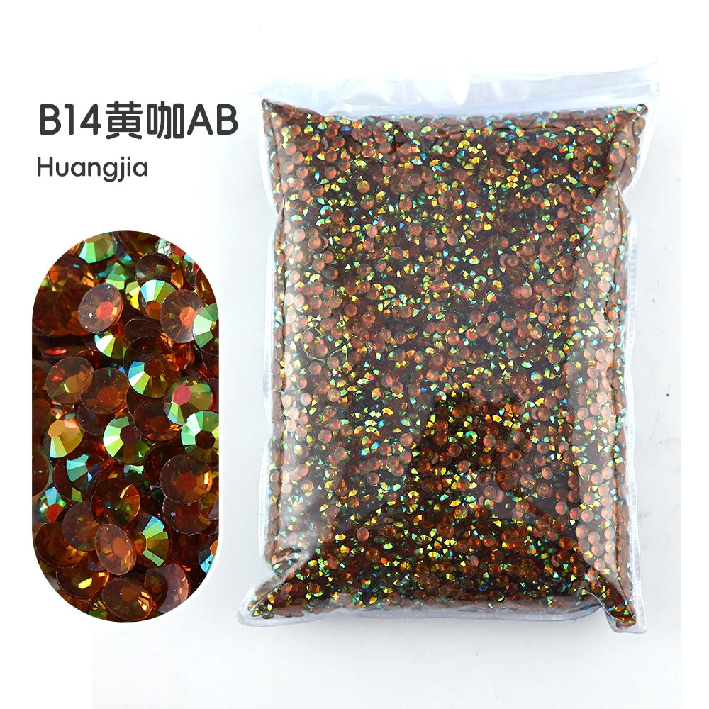 2MM 3MM 4MM 5MM 6MM Jelly AB Resin Cold fixation  Rhinestones Flat Back Suitable for making diamond water bottles