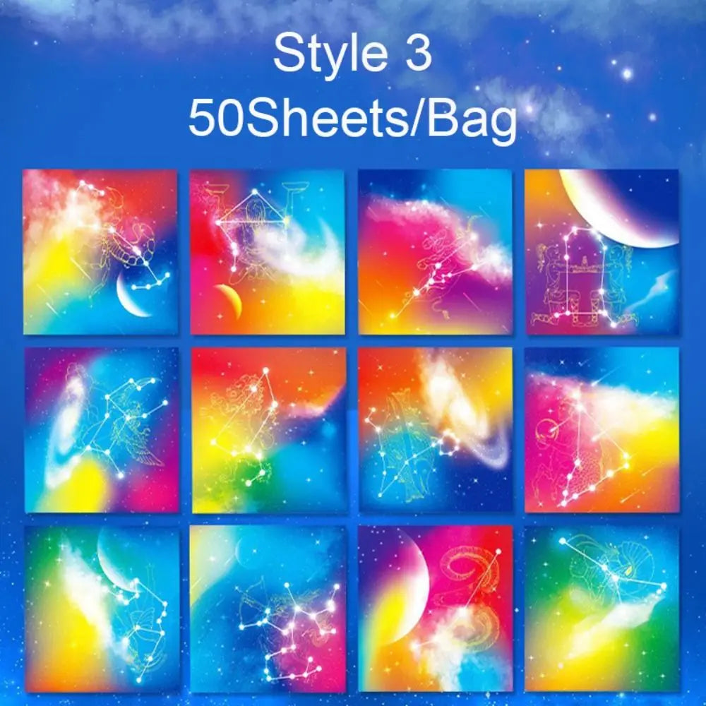 Square Star Sky Constellations Origami Paper – Double-sided