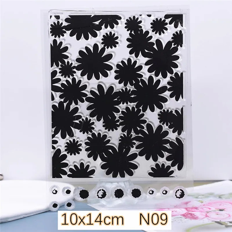 SNASAN Leaf &amp; Flower Clay Texture Stamp Sheets