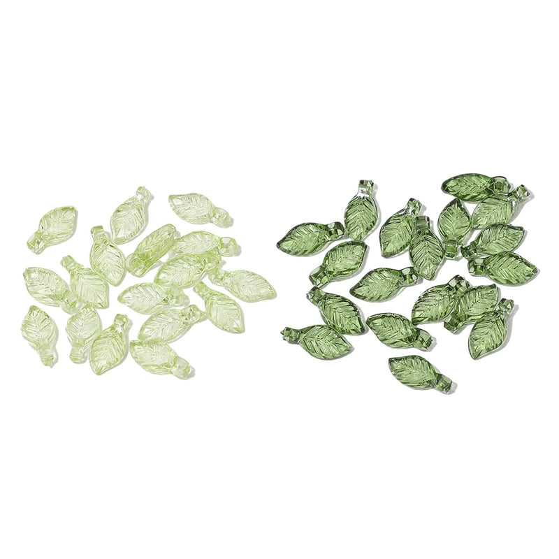 10/50pcs Acrylic Mini Leaf Beads