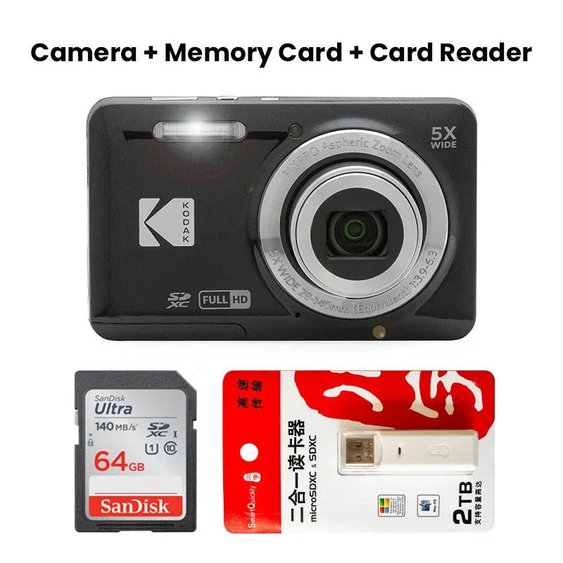 KODAK PIXPRO FZ55-RD 16MP Compact Digital Camera – 5X Zoom, 1080P HD Video
