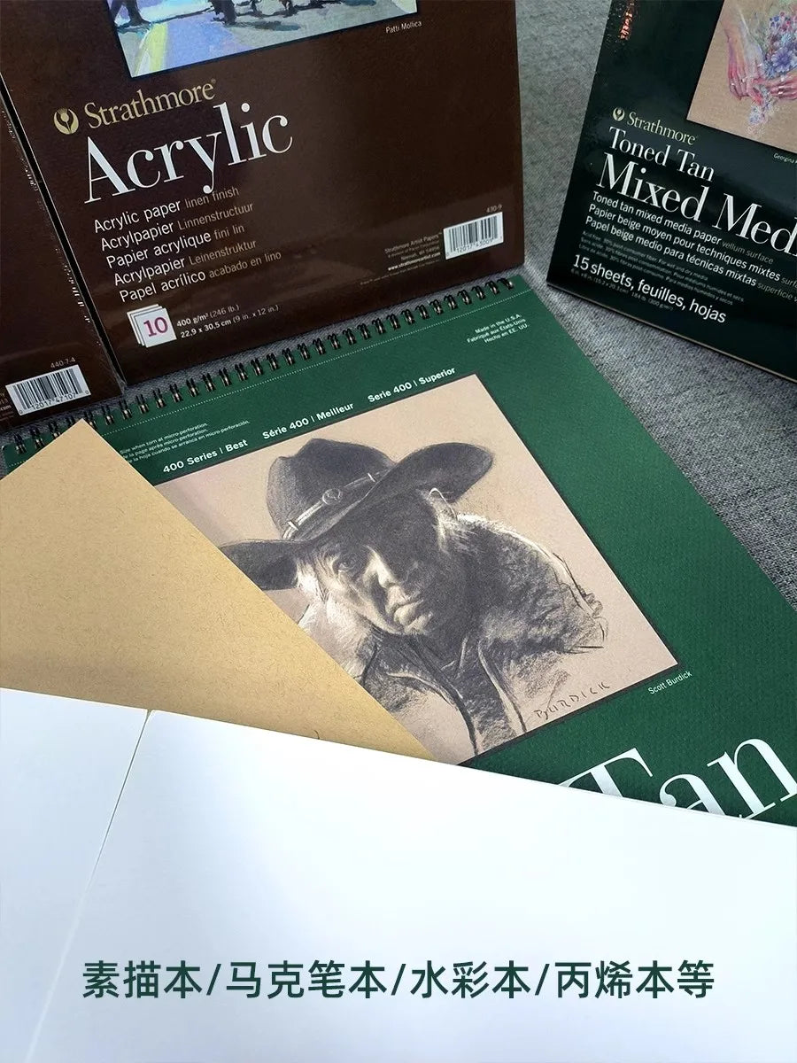 Strathmore 400 Toned Sketchbook – Warm Brown &amp; Cold Gray, 300gsm