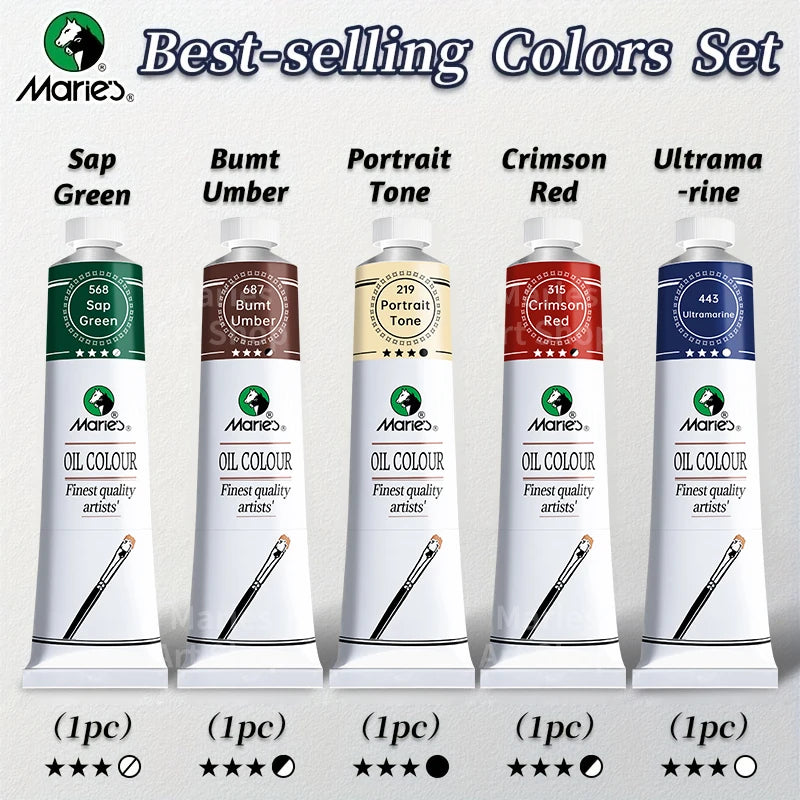 Marie’s Professional Oil Paint Set (5 × 50ml)