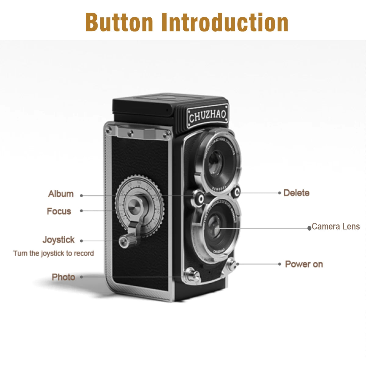 CHUZHAO Vintage Mini Digital Camera – 12MP, 1080P FHD, Autofocus