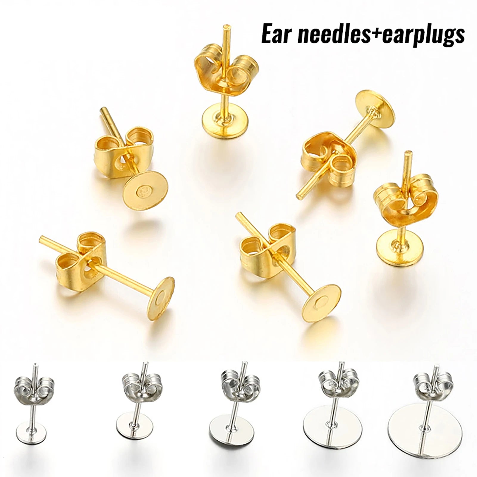 Blank Post Earring Studs Base Pins with Ear Backs