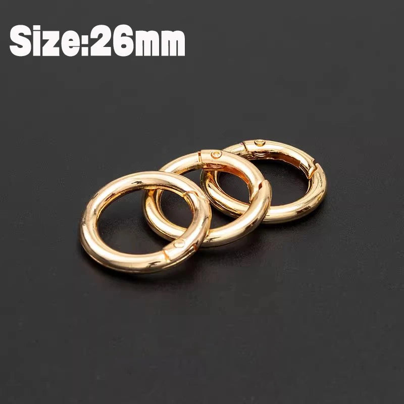 Stainless Steel O Ring Spring Clasps Open Round Carabiner Snap Hook Keychain Bag Clips DIY Jewelry Bags Accessories