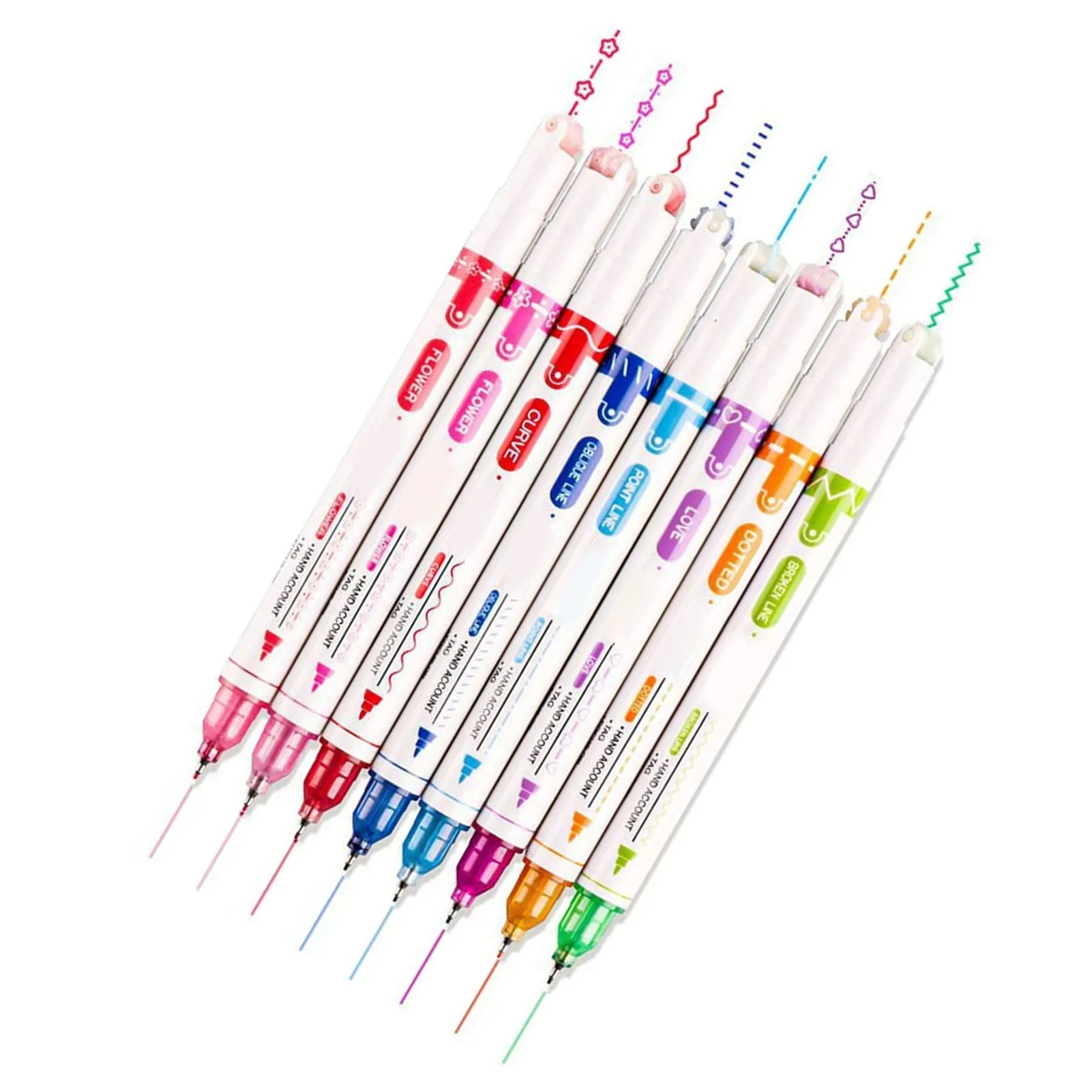 8-Color Double-Ended Marking Pens – Quick-Dry Highlighters (2 Sets)