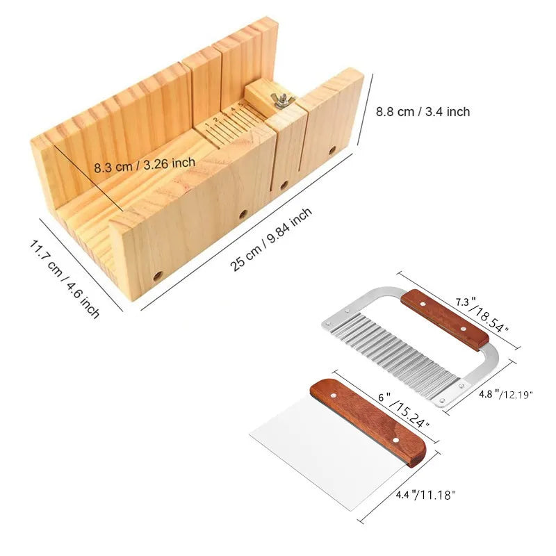 1.2L Soap Making Mold Kit – Silicone + Wooden Box with Scrapers