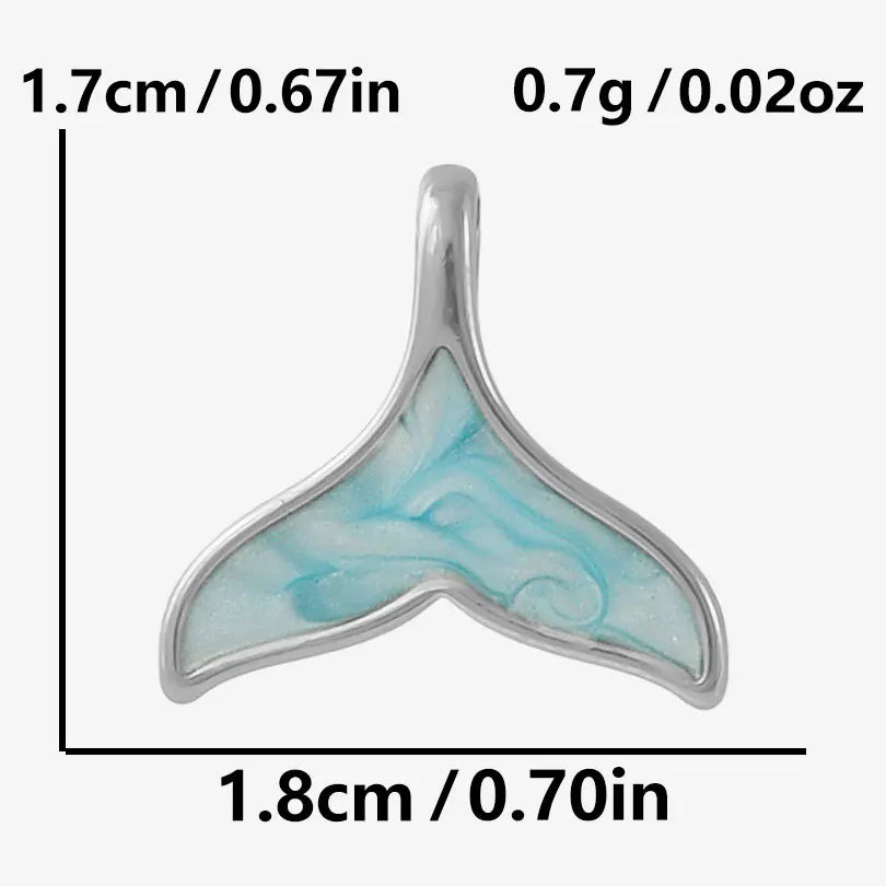 5pcs/lot Enamel Blue Marine Animals Stainless Steel Pendant Conch Shell Seahorse Fish Tail Starfish Charms DIY Necklace Findings