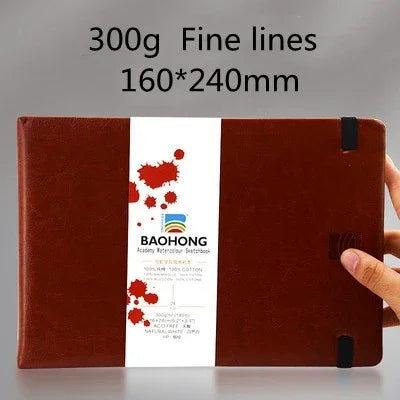Baohong PU Watercolor Sketchbook – 100% Cotton, 300gsm