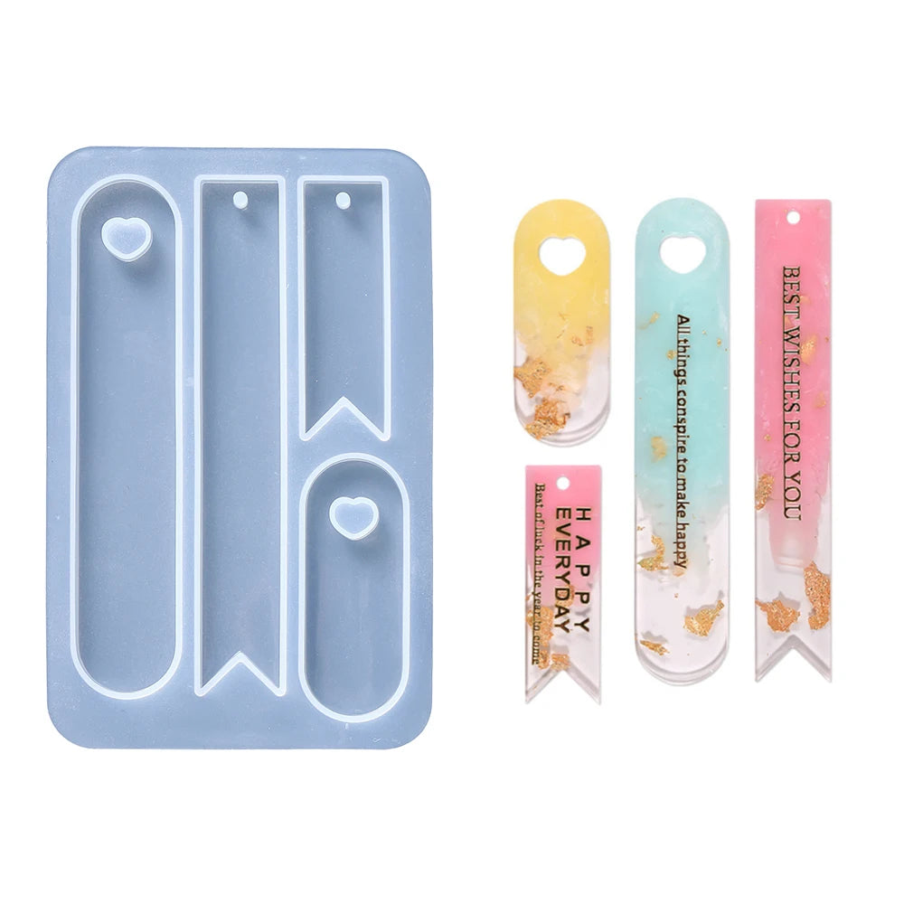 Oval &amp; Heart Bookmark Silicone Resin Molds