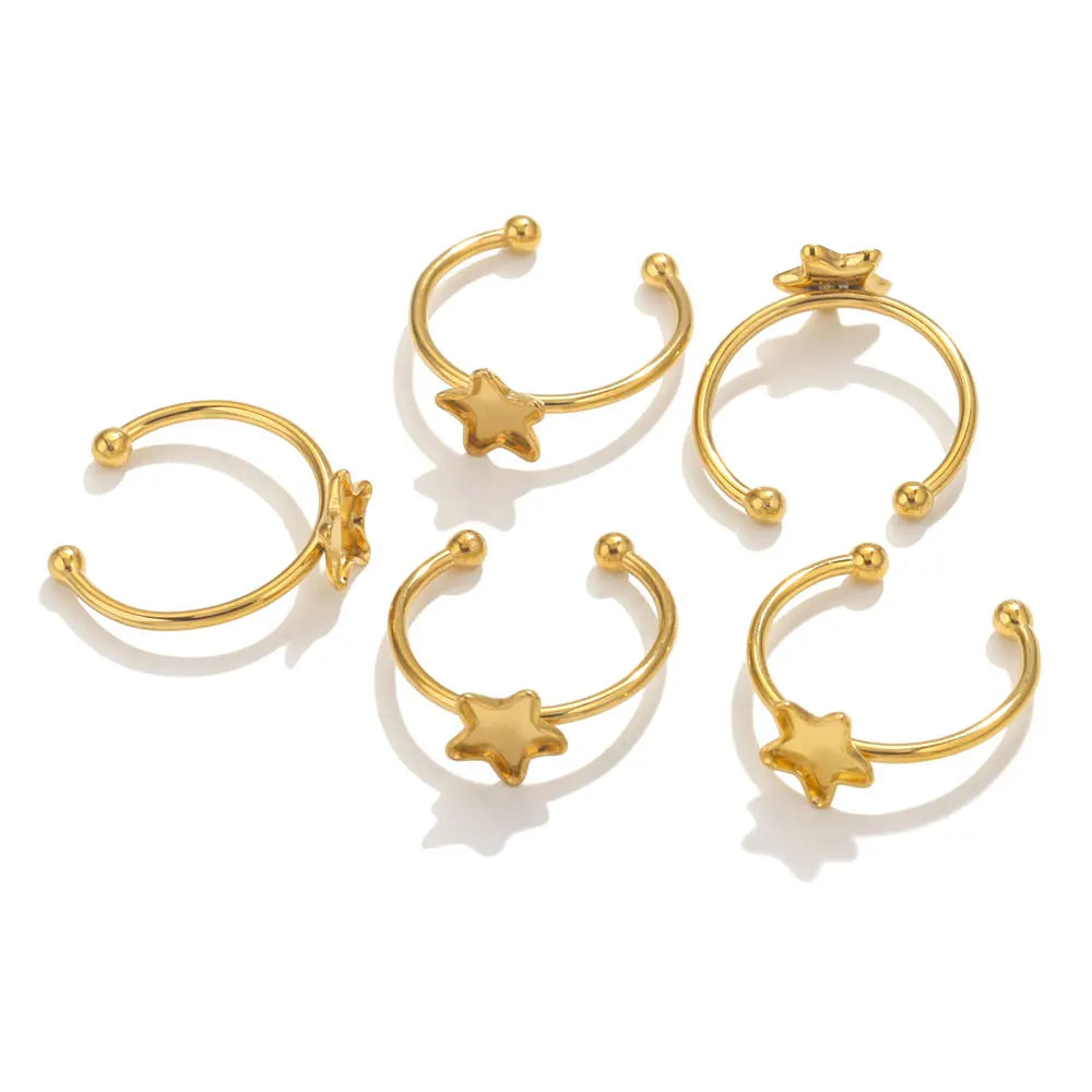 10pcs Adjustable Stainless Steel Ring Blanks