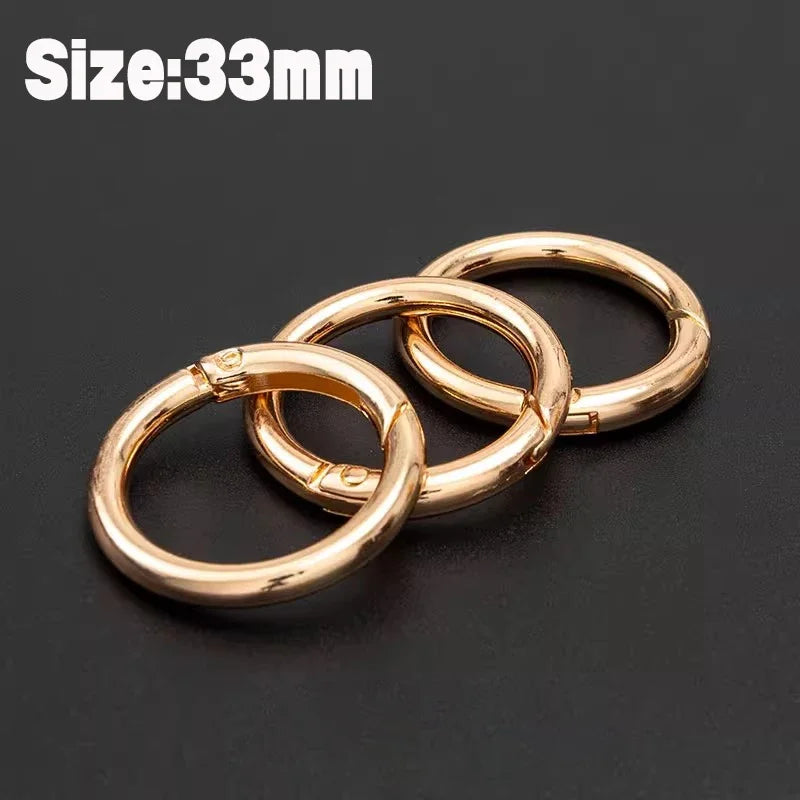 Stainless Steel O Ring Spring Clasps Open Round Carabiner Snap Hook Keychain Bag Clips DIY Jewelry Bags Accessories
