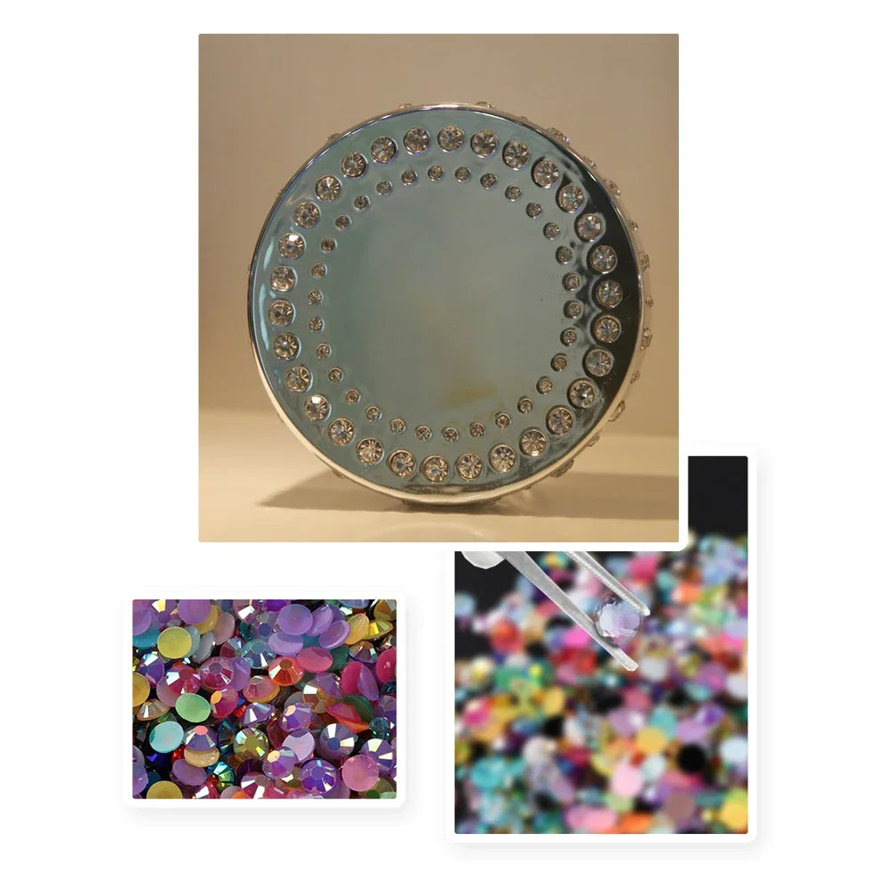 2MM 3MM 4MM 5MM 6MM Jelly AB Resin Cold fixation  Rhinestones Flat Back Suitable for making diamond water bottles