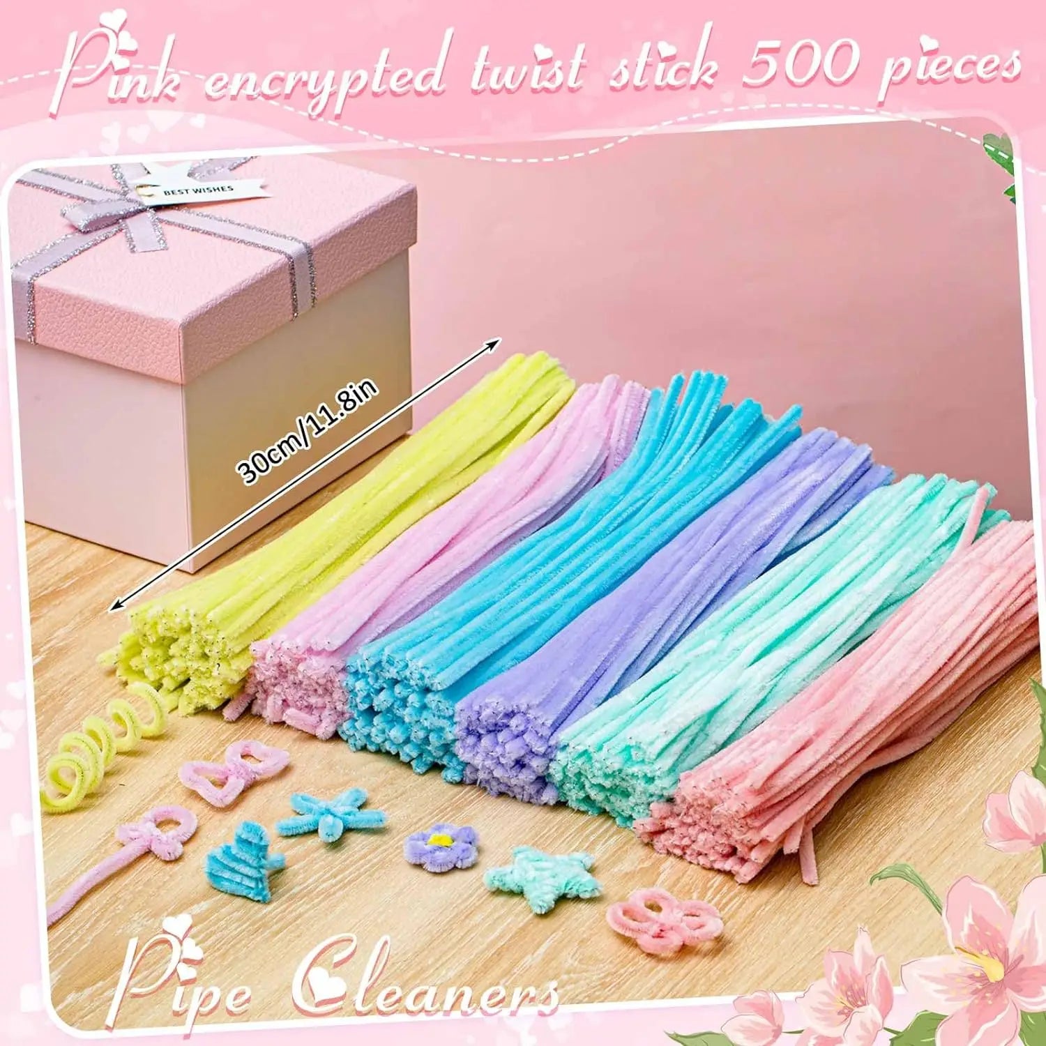 500/600pcs Chenille Stem Pipe Cleaners – 12 Inch