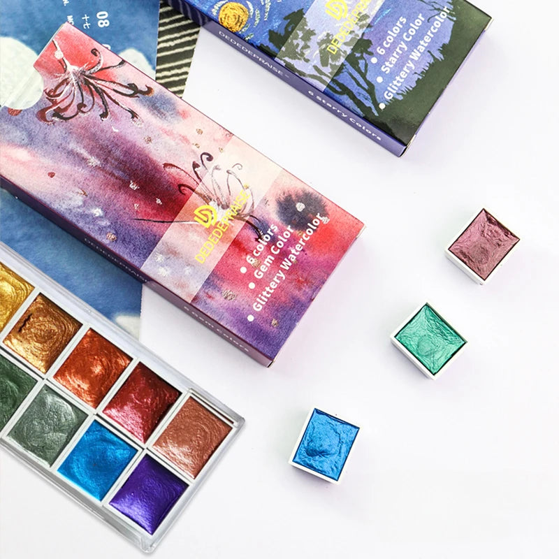 Portable 12-Color Retro Watercolor Set