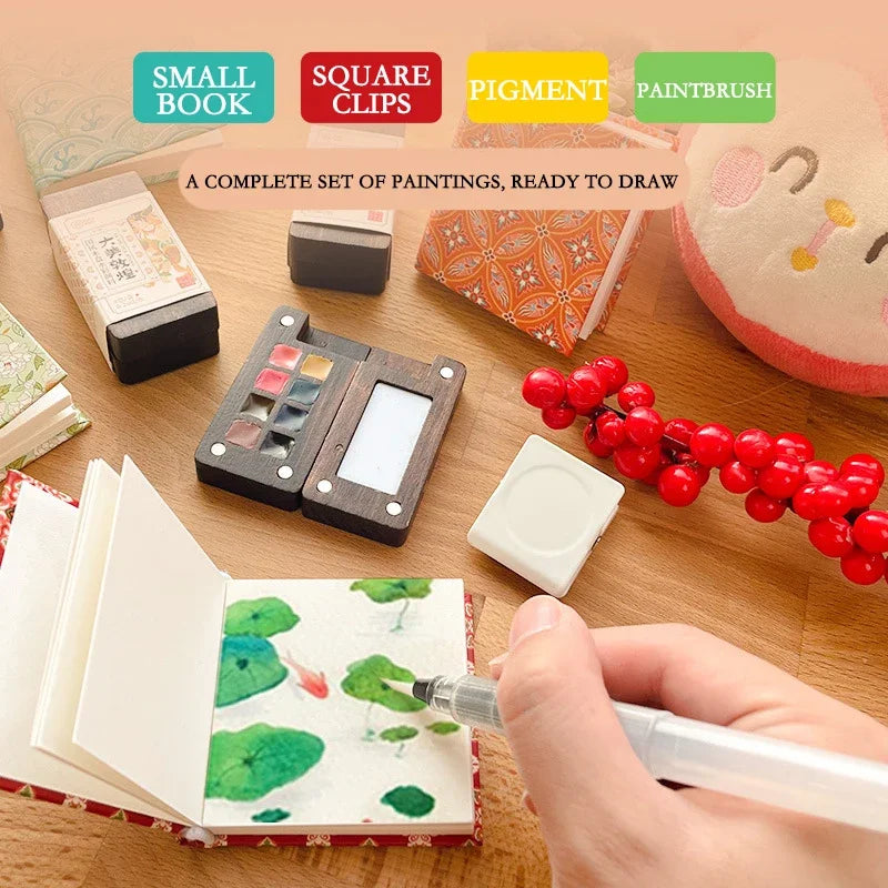 Portable Wooden Watercolor Paint Palette (8/15 Colors)