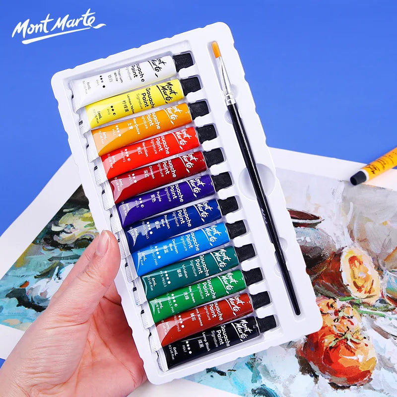 Gouache Paint Set – 12/24/36 Colors, 6ml Tubes for Artists &amp; Students