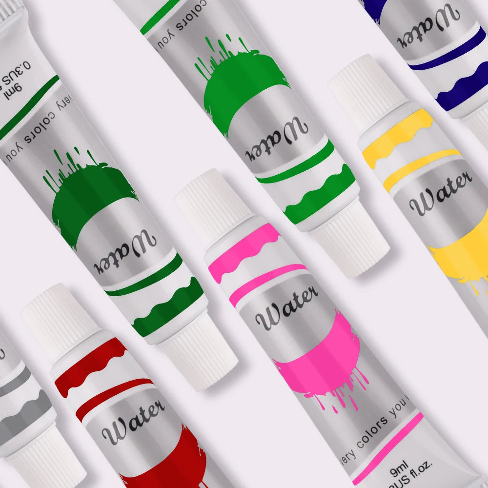 12-Color Student Watercolor Paint Set – 9mL Tubes