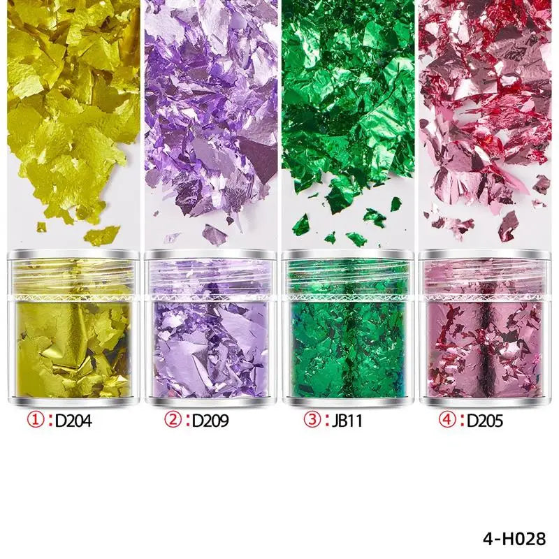 4-Bottle Gold Leaf Flakes &amp; Glitter Set