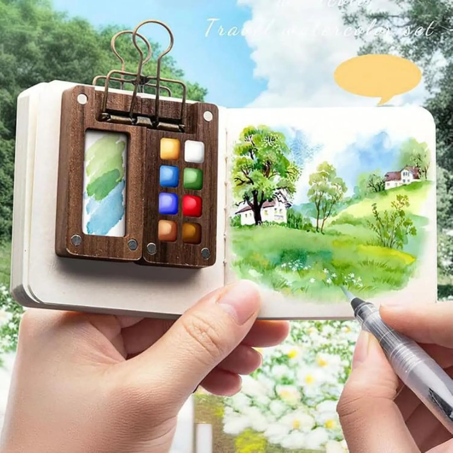 Pocketartist Mini Watercolor Travel Set – Portable Paint Palette