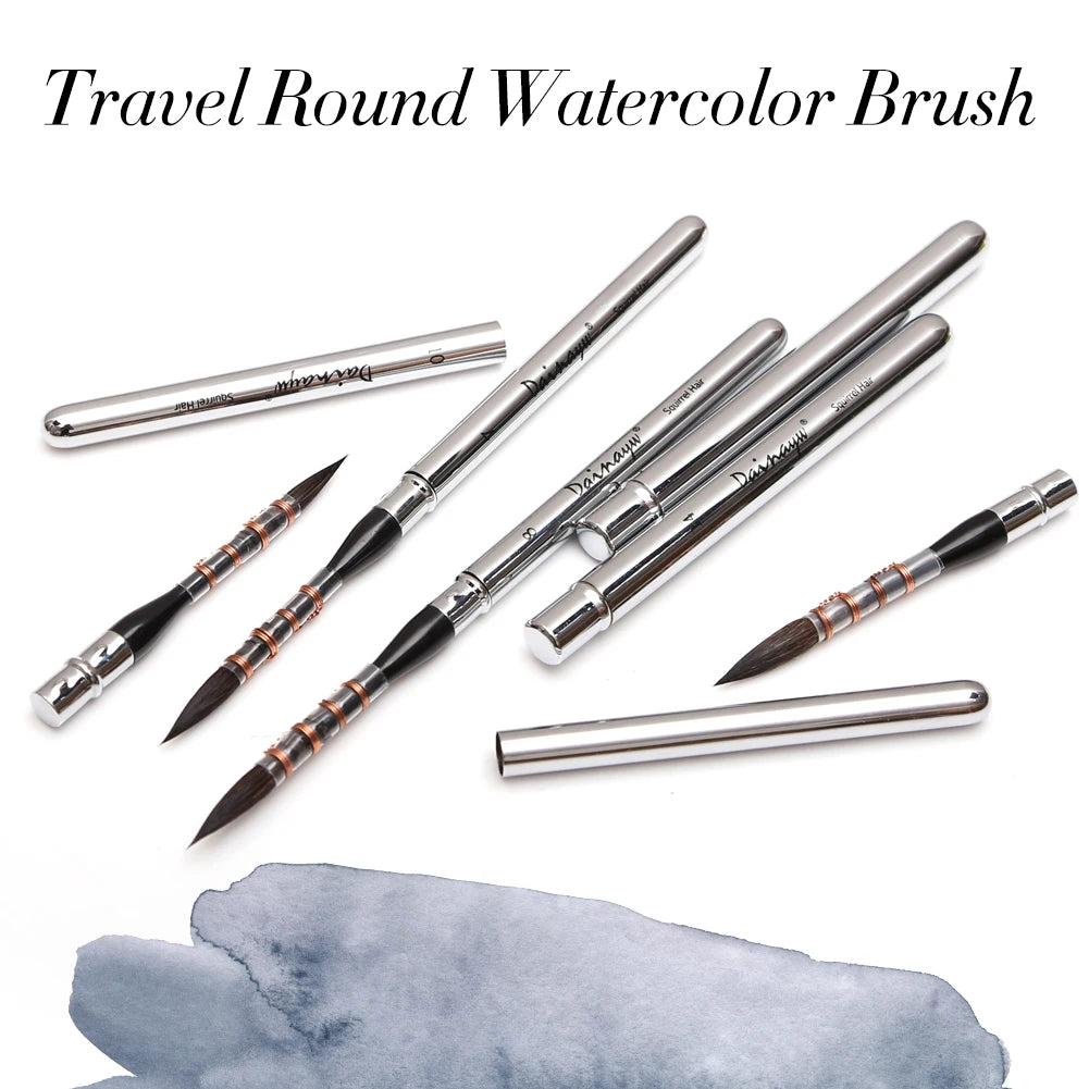 Dainayw 6‑Piece Squirrel Hair Travel Brush Set