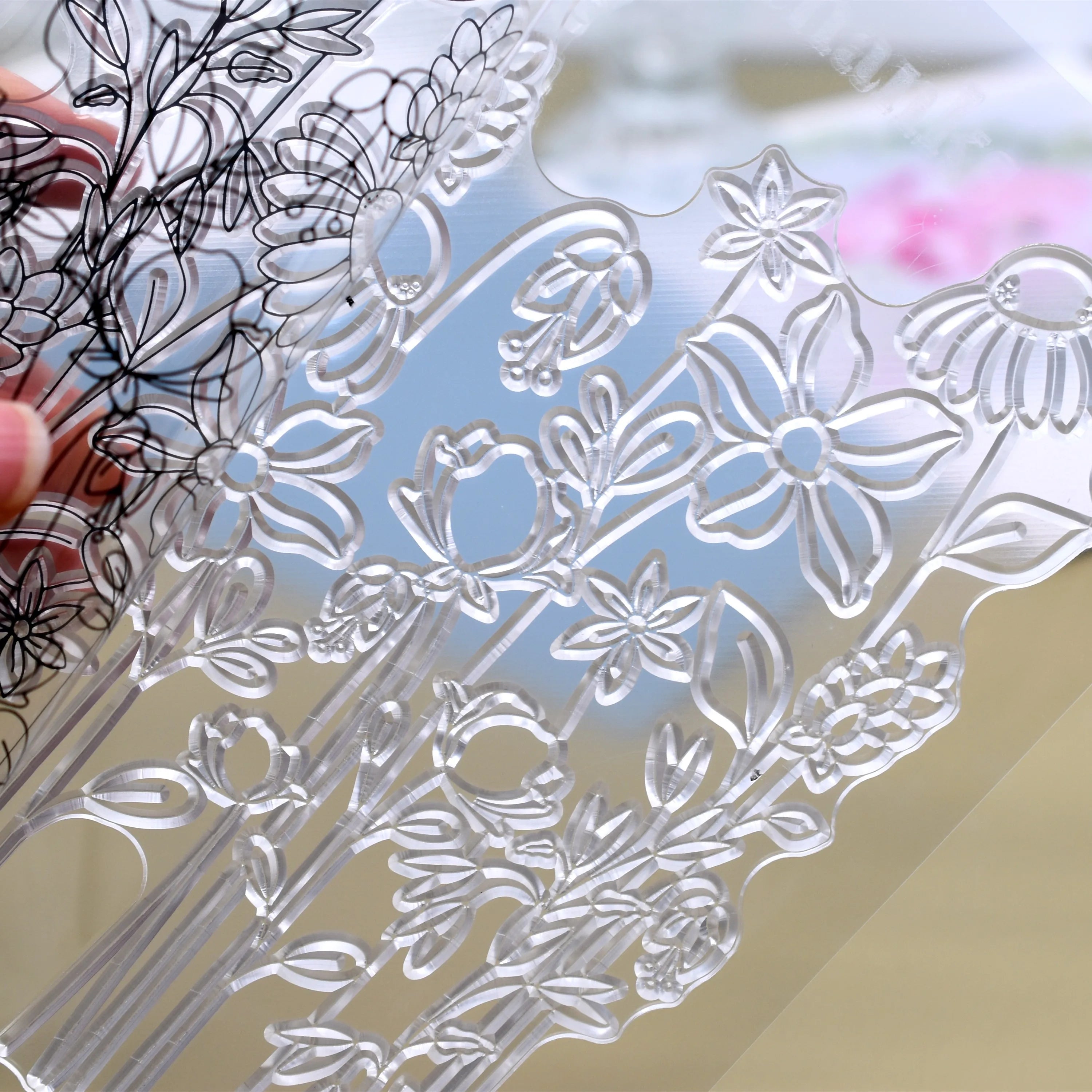 SNASAN Leaf &amp; Flower Clay Texture Stamp Sheets