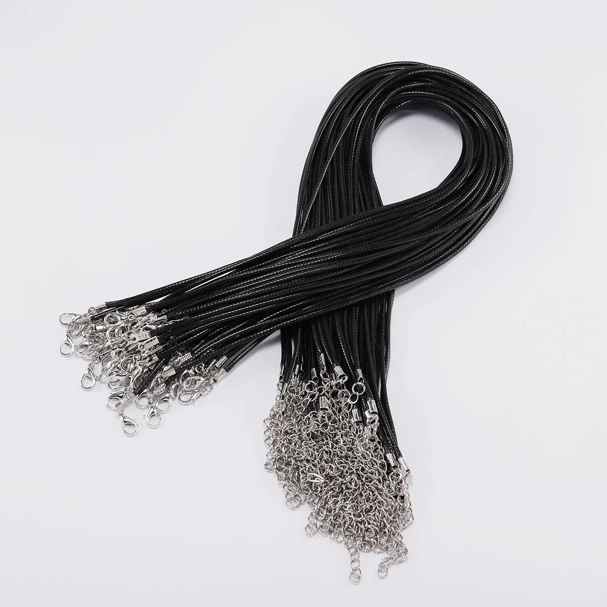 10pcs Adjustable Braided Leather Cord Necklaces – 1.5/2mm with Clasp
