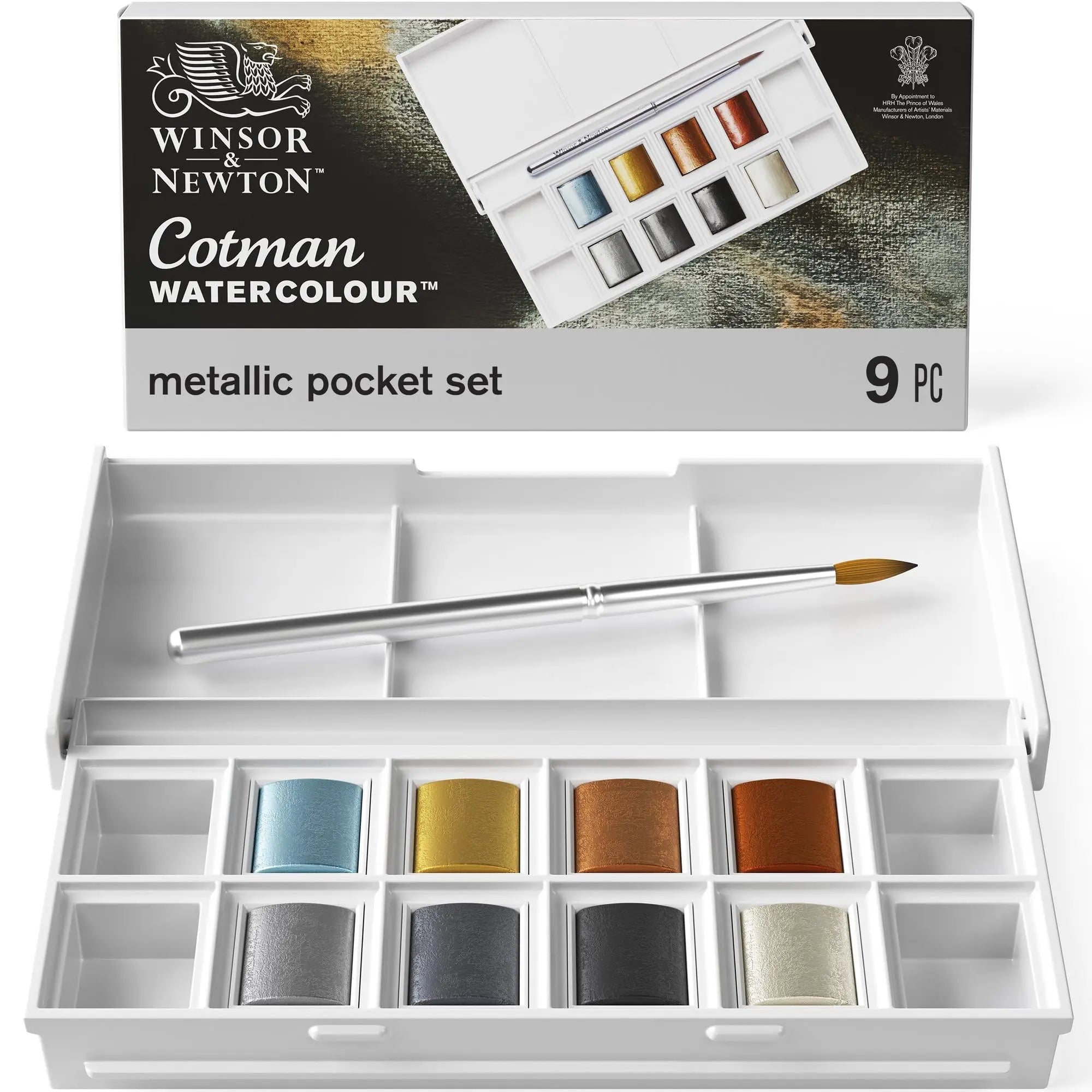 Winsor &amp; Newton Cotman Metallic Watercolor Set (6 × 8ml)