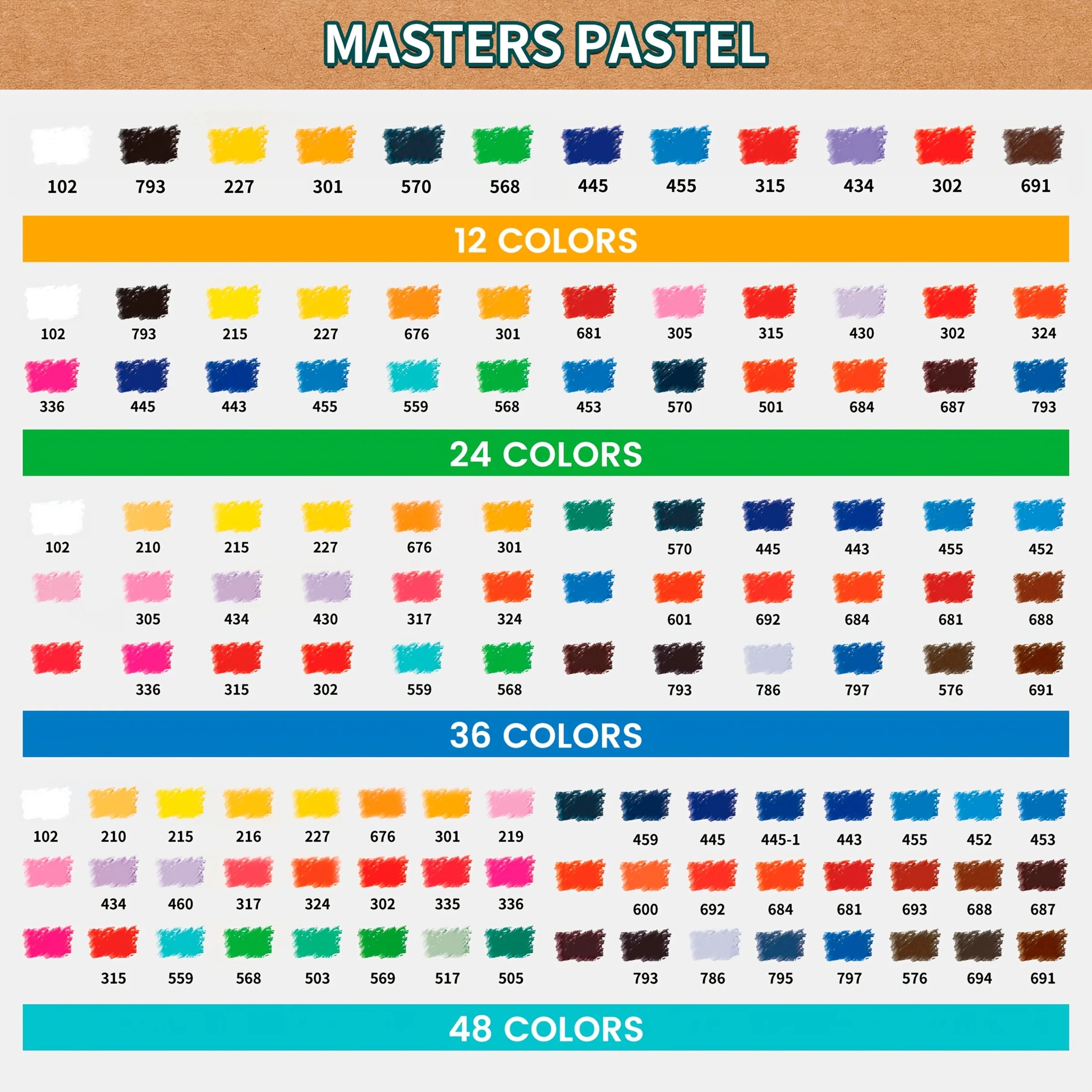 Professional Soft Pastel Set (12–48 Colors)