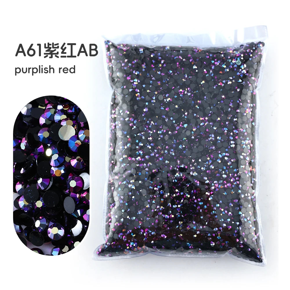 2MM 3MM 4MM 5MM 6MM Jelly AB Resin Cold fixation  Rhinestones Flat Back Suitable for making diamond water bottles